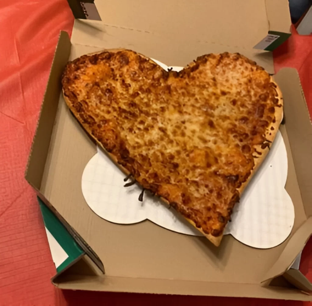 Heart Shaped 1 Topping Pizza & Brownie